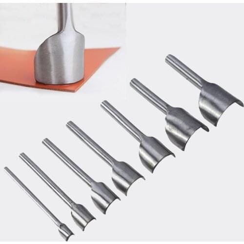 7pcs/set Leather Craft Tools Half Round Cutter Punch Handmade Leather Cutting Craft Tools Punch for Belt Strap 10-40mm