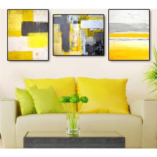 Abstract Yellow Graffiti Canvas Painting Modular Posters and Prints Modern Home Decoration Wall Art Pictures for Living Room