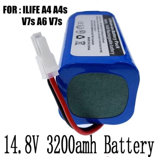 For ILIFE-Sweeping Robot Battery 14.8V3200 A4 A4s V7A6 V7s Plus battery 1P, 4S Full Capacity