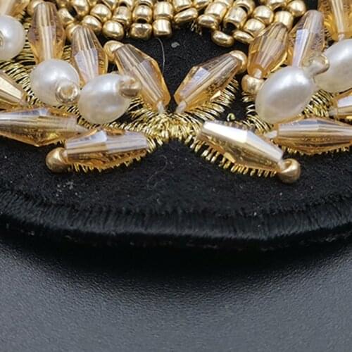 Badge cloth patch letter CC crystal pearl embroidery handmade wheat patches clothes bags jeans decor advanced accessories luxury