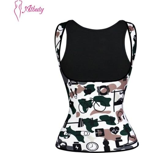 Atbuty Sweat Neoprene Waist Trainer Vest Plus Size Mixed Camouflage Sauna Shaper Tank Top For Women Weight Loss
