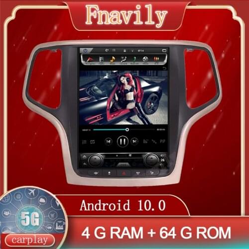 Android 10 Car Radio For Jeep Grand Cherokee Car Multimedia System Player GPS Navigation Vertical Screen Tesla Style 10.4"