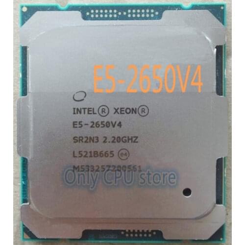 Free shipping Original Intel Xeon E5-2650V4 2.20GHz 12-Core 30M DDR4 2400MHz E5 2650V4 FCLGA2011-3 TPD 105W