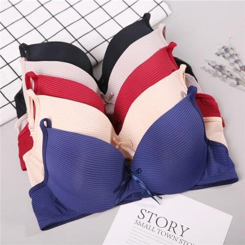 Super push up bras for women sexy seamless bra underwear gather sexy double push up bras for women Stripe Comfort Women Sexy