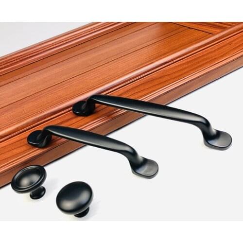 Black Cabinet Handles American Style Kitchen Cupboard Door Pulls Drawer Knobs Fashion Furniture Handle Hardware