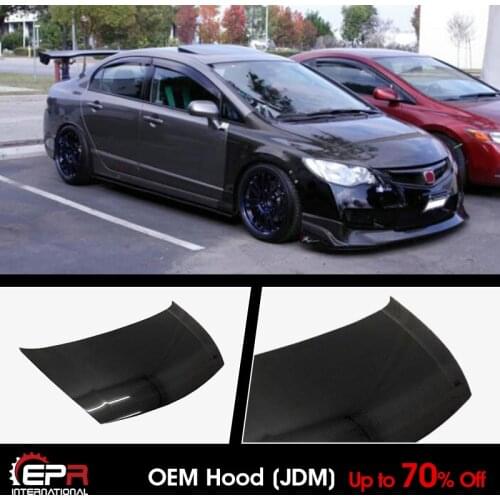 For Honda Civic 2006 4 Door FD2R OE Carbon Glossy Hood Exterior Body accessories kit (JDM)