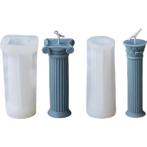 Roman Row Statue Candle Mold Resin Stone Mold Candle Mold Cylinder Shape Ancient