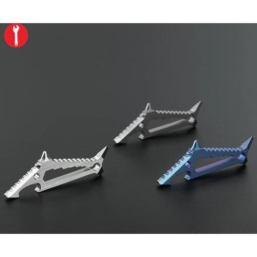 Titanium Alloy Body Pocket EDC Multi Keychain Tools with Bottler Opener Screwdriver Wrench for Camping Hiking Back Packing