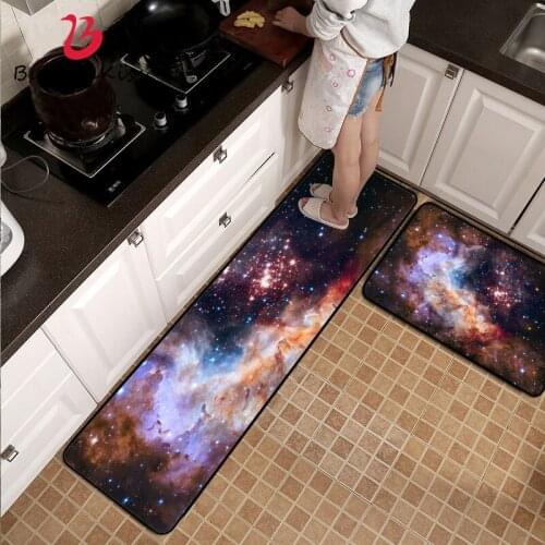 Bubble Kiss Nordic Style Carpet Home Kitchen Mat Oil-proof Kitchen Rug Starry Sky Pattern Carpet Non-Slip Soft Hallway Rug