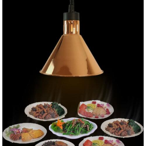 Single Head Cafeteria Food Heating Lamp Round Retractable Lamp Lifter Hotel Western Restaurant Food Heating Chandelier