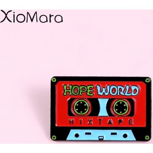 Retro Magnetic Tape Enamel Pin Vintage Pop Music Nostalgic Jewelry Badge Brooches lapel Pins For Fans