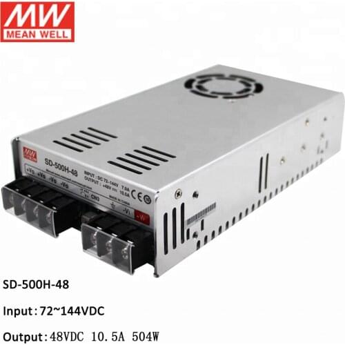 MEAN WELL SD-500H-48 72~144V DC to 48V DC 10.5A 500W DC-DC Converter Enclosed type Switching Power Supply