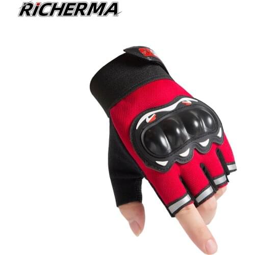 Fingerless Motorcycle Gloves Summer Moto Gloves Men Women Durable Anti-slip Riding Gloves Electric Scooter Motos Bicycle Cycling