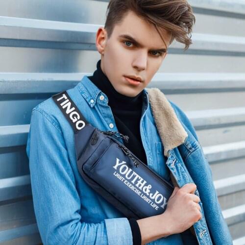 Unisex Sports Waist Bag Street Trend Chest Bag Black Crossbody Pouch Men Hip Waist Pack Travel Running Phone Pouch Boy Belt Bags