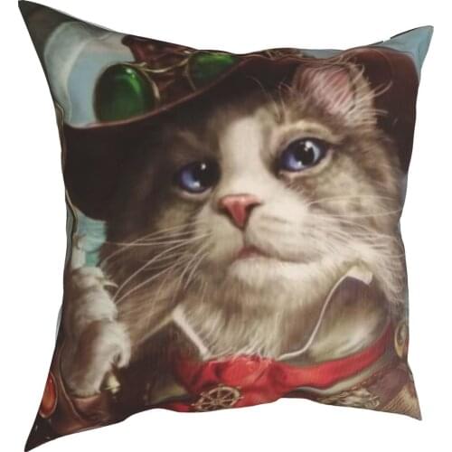 Cat captain soft flannel sofa decoration and household cotton pillow cover sofa seat decoration car pillow cover