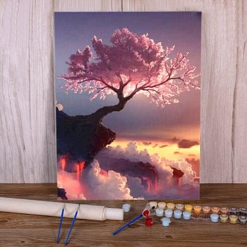 Landscape Sunset Beach Waves Painting By Numbers Complete Kit Acrylic Paints 40*50 Canvas Pictures Home Decoration Drawing