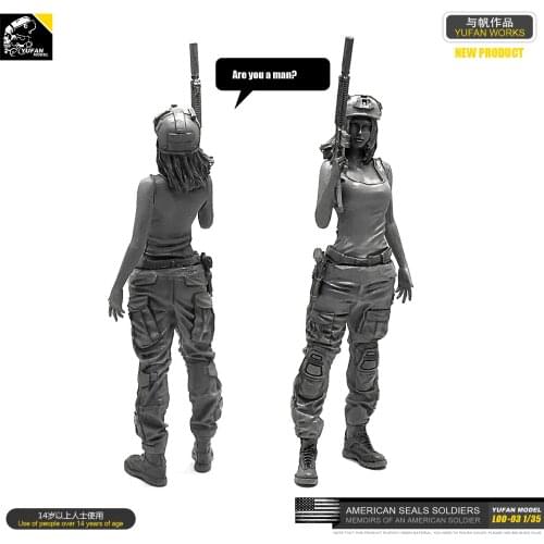 1/35 Resin Figure Model Kit American Seal Female Soldier self-assembled Loo-03