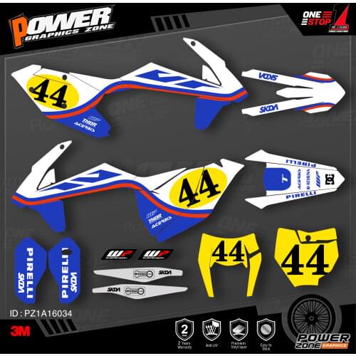 PowerZone Custom Team Graphics Backgrounds Decals 3M Stickers Kit For KTM SX SXF MX 16-18 EXC XCW Enduro 17-19 125 to 500cc 034