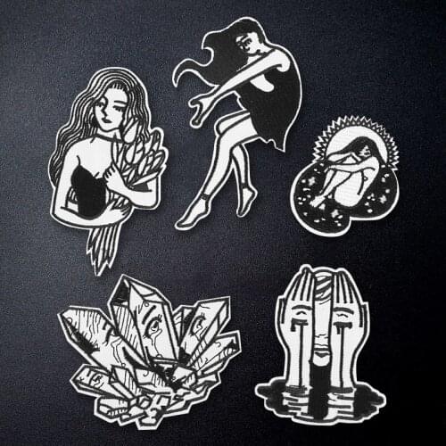Girl DIY Iron On Patches Embroidery Applique Clothes Sewing Supplies Decorative Badges Stickers