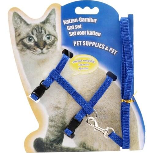 Pet Cats Leash Pets Basic 6 Colors Chest Strap Nylon Lead Rope