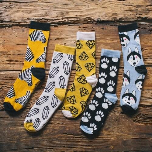 Peonfly Happy Harajuku Men Mens Sloth Women Animal Alien Chili Moustache Sloths Novelty Sock Combed Cotton Funny Socks