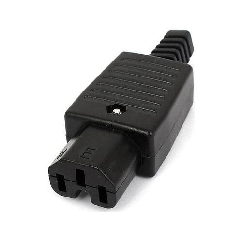 IEC 320 C15 Female Rewirable Power Cord Plug Connector Coupler Black AC 250V 10A