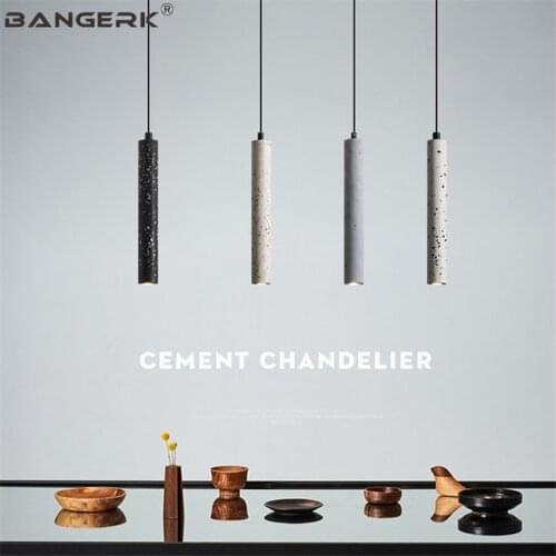 BANGERK Industrial Wind Cement Hanging Lamp Loft Style Vintage LED Pendant Light Restaurant Home Decor Lighting Hanglamp