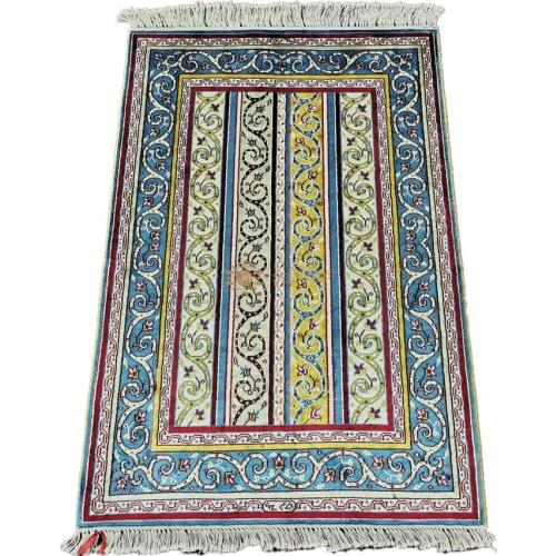 Seeykeep™ 2x3ft Silk Handknotted Stunning Long Lattice Pattern of Branching Vines Rug -NY3016057