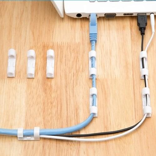Self Stick Wire Organizer Line Cable Clip Buckle Clips Clamp Table Wall Fixer Fastener Holder Data Telephone Line Winder