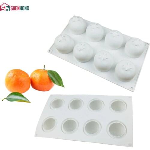 SHENHONG Orange Silicone Cake Mold For Baking Pastry Mandarin Orange Mould Dessert Fruit Mousse Pan Bakeware Chocolates Moule