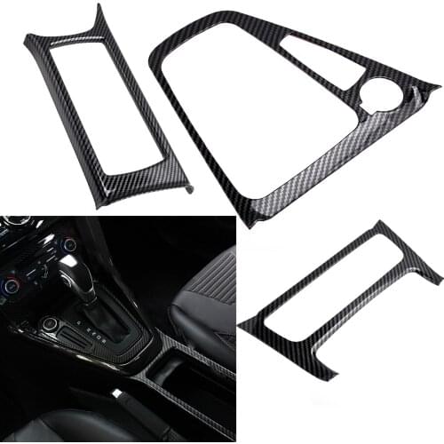 Gear LHD Shift Cup Holder AC Switch Panel Cover Trim Frame Fit For Ford Focus 2015 2016 2017 2018