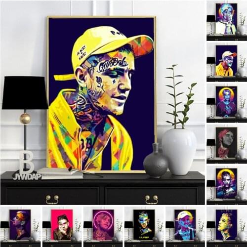 Modern Abstract Wall Art Prints Pictures Singer Star Poster Rapper Lil Peep Canvas Painting For Living Room Home Decoration