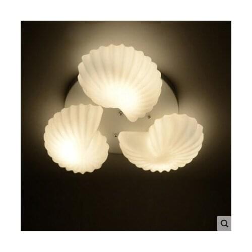 Modern minimalist European creative restaurant study bedroom lighting lamps three conch ceiling lamps