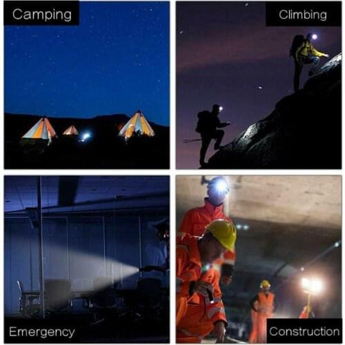 Led Headlamp Rechargeable T6 Cob 8 Modes Headlight Fishing Flashlight 6000 Waterproof Lamps Lumens Zoomable For Camping H6J9