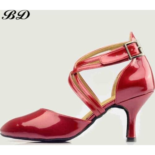 Women Modern Shoes Lady Latin Dance Shoes Ballroom Shoe Modern Soft Cowhide Sole Wearable Heel 4.5 cm BD 110 JAZZ Heel 7.5 cm