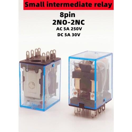 1pcs MY2N-J HH52P DPDT Miniature Coil General electromagnetic intermediate relay switch AC5A 250V withLED AC110/220V DC12/24V