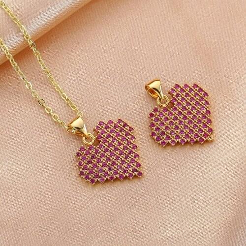 2021 New Fashion Exquisite Necklace For Woman Love Bear Micro Pave Zircon Girl Heart Pendant Gift Date