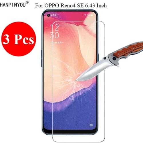 3 Pcs/Lot 9H 2.5D Tempered Glass Screen Protector For OPPO Reno4 Reno 4 SE 6.43" Protective Film + Clean Tools