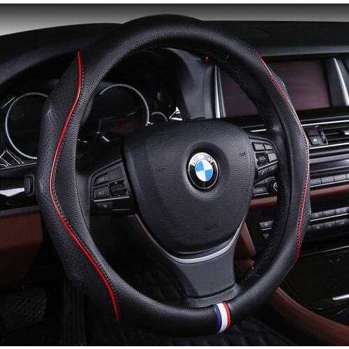 37-38CM Leather Car Steering Wheel Cover For BMW f30 f10 e46 x5 e70 x1 x3 e39 x5 x4 f11 all models Car-Styling