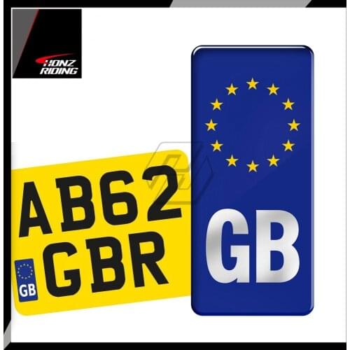 3D Motorcycle GB Flag Badge Vinyl Sticker Motorbike Europe Number Plate Decals EU Stickers