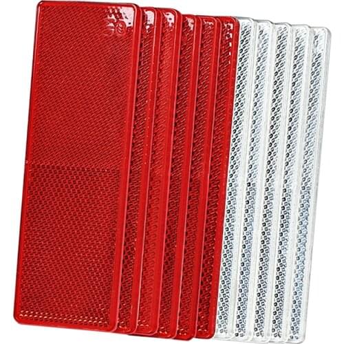 5 pcs Truck Trailer Car Rectangle Plastic Reflective Reflector Workplace Safety Night Safety Warning Plate Sticker Safety Sign