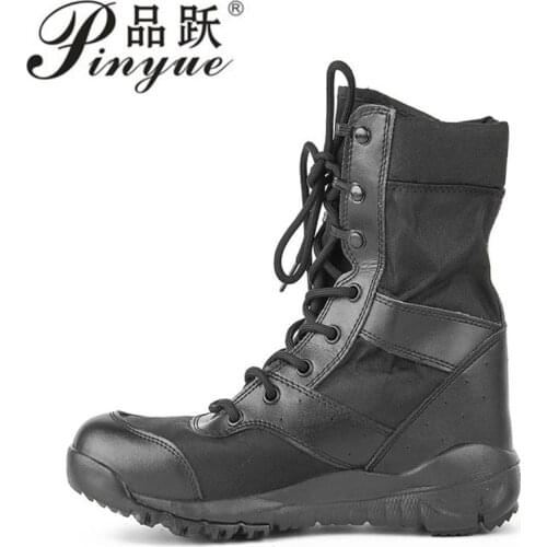 37-45 Size Summer Army Fans Combat Boot Men Women Outdoor Climbing High Top Hiking Shoes Tactical Training Desert Military Boots