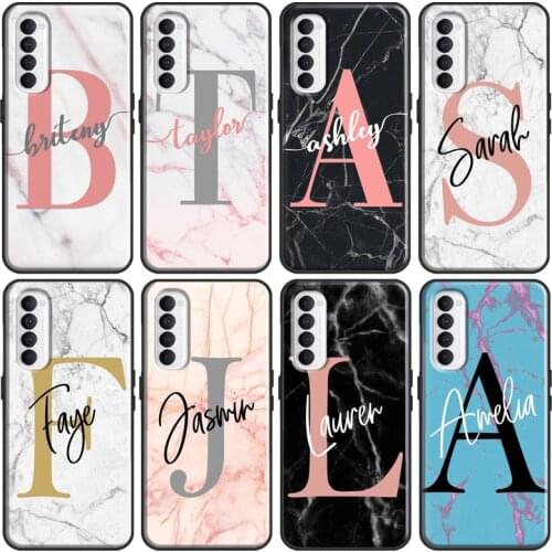 Personalisierte Custom Name Marble Case For Realme Q3 Pro GT Neo C3 C15 C21 6 7 8 Pro Cover For OnePlus 9 Pro 7T 8T 9R Nord