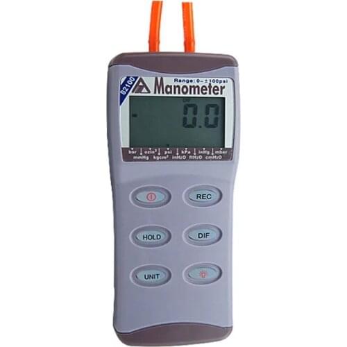 AZ82100 100 psi Digital Manometer Measure the Air Differential Pressure,Hold Function, Maximum/Minimum, Record Indicator