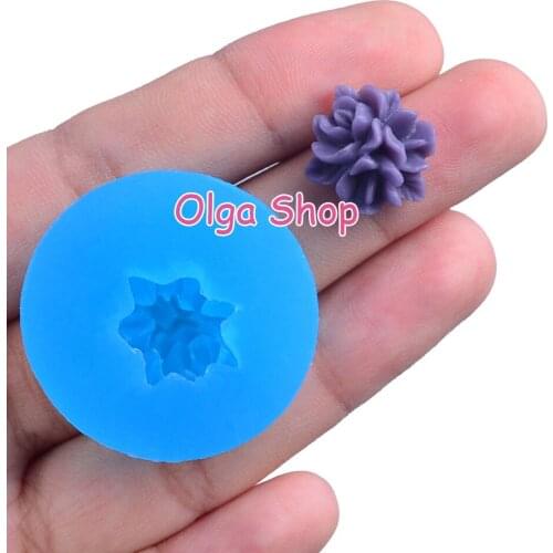 HYL246 15.6mm x 12.1mm Flower Silicone Mold Fondant Cake Decoration Candy Resin Clay Earrings Necklace Craft Soap Candle