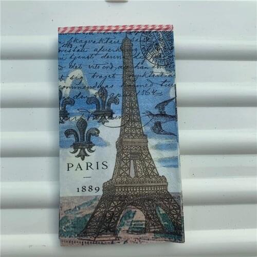 Decoupage wedding vintage napkins paper elegant blue tissue tower Paris bird stamp craft birthday party serviettes decor 33*40cm