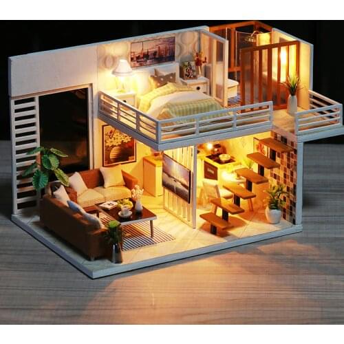 Diy Wooden Miniature Doll House Furniture Kits Toys Handmade Craft Miniature Model Kit Diy Dollhouse Toys Gift For Children K031