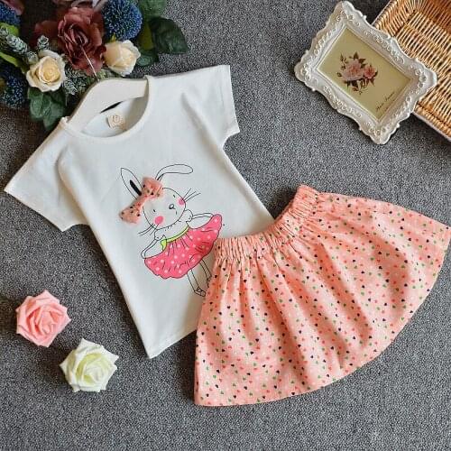 2016 Childrens Garment Pieces Set Summer New Pattern Girl Baby Leveret T Undershirt Shanbo Point Short Skirt Suit