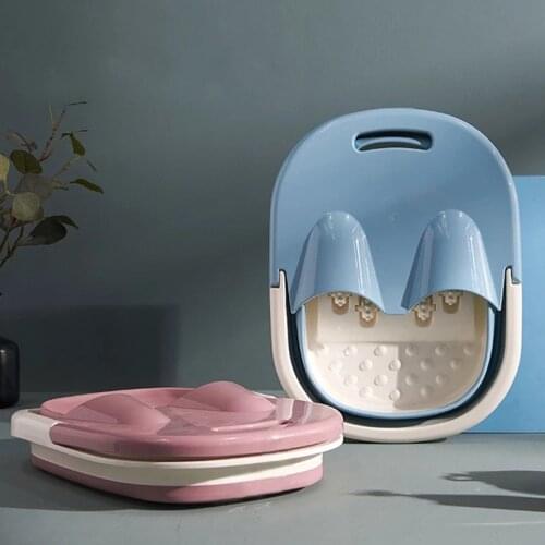 Home Pedicure Bathtub 2 in 1 Cover & Handle Portable Foot Sauna Bath Barrel Soaking Bucket Folding Basin Foaming Massage Bucket