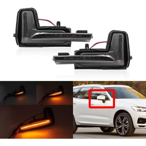 Smoked Dynamic Amber Flowing Led Side Mirror Turn Signal Blinker Indicator Lights For Volvo XC90 II MK2 XC60 V90 S90 T5 T6 T8